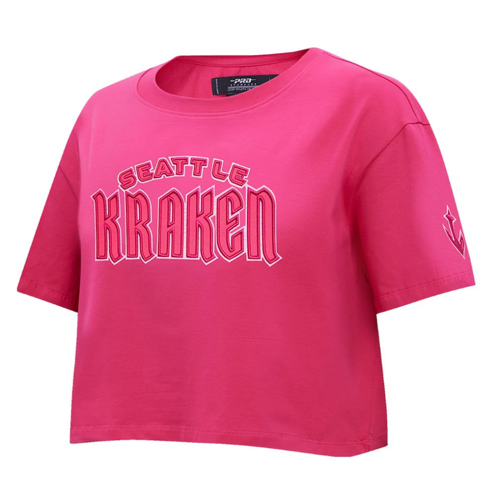Seattle Kraken Pro Standard Women's Triple Pink Cropped Boxy T-Shirt | US 200410513