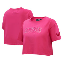 Washington Capitals Pro Standard Women's Triple Pink Cropped Boxy T-Shirt | US 200410514