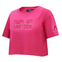 Tampa Bay Lightning Pro Standard Women's Triple Pink Cropped Boxy T-Shirt | US 200410516
