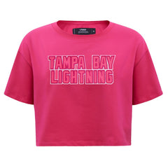 Tampa Bay Lightning Pro Standard Women's Triple Pink Cropped Boxy T-Shirt | US 200410516