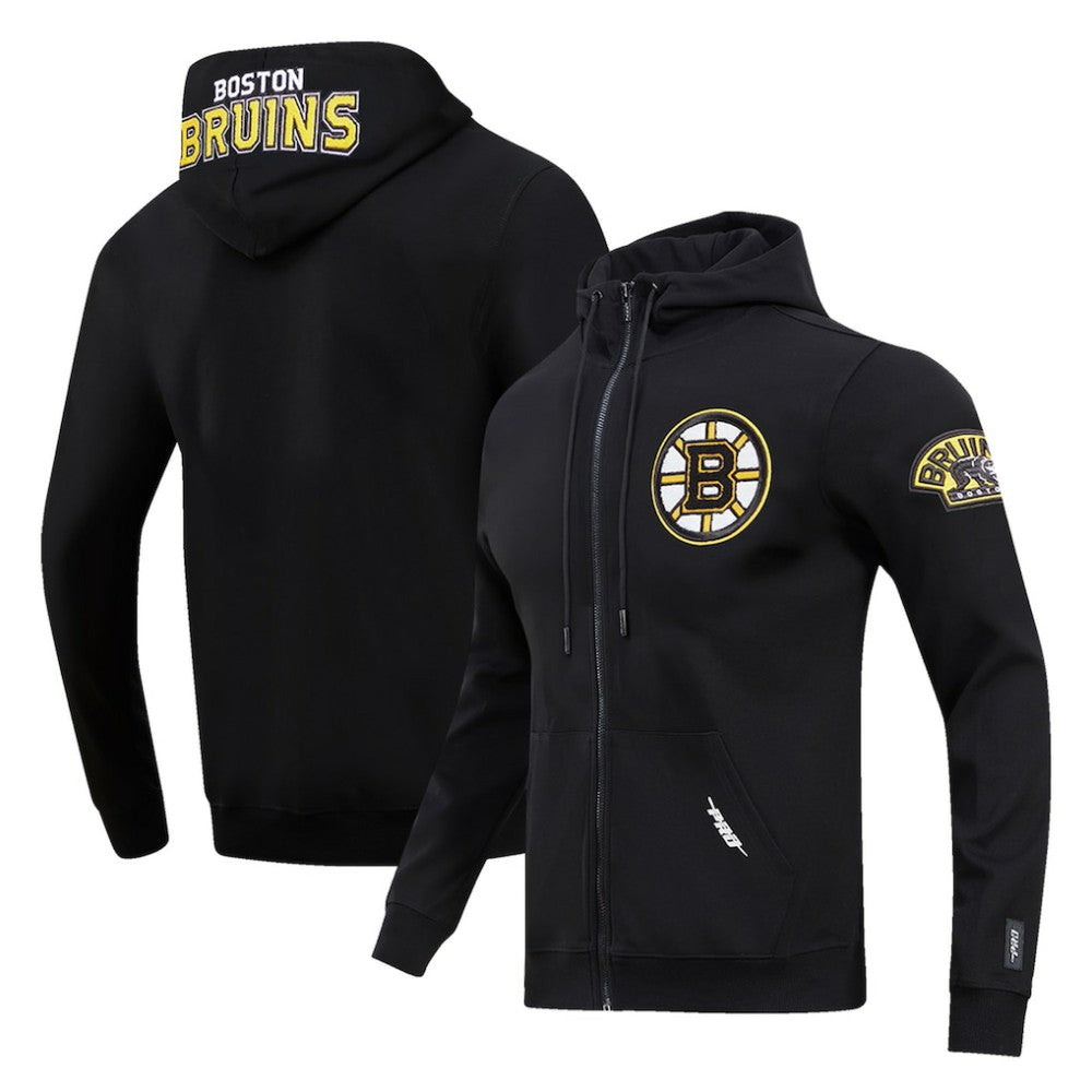 Boston Bruins Pro Standard Classic Chenille Full-Zip Hoodie Jacket - Black | US 200410601
