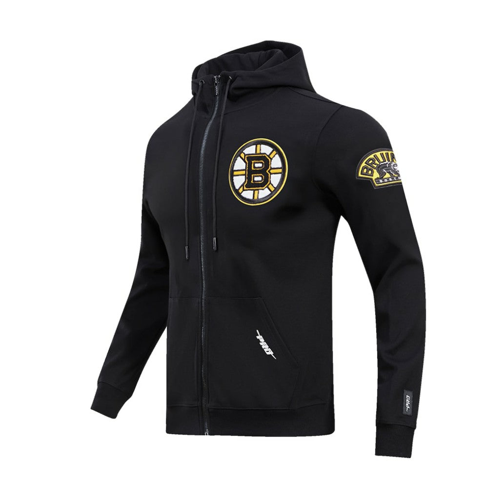 Boston Bruins Pro Standard Classic Chenille Full-Zip Hoodie Jacket - Black | US 200410601