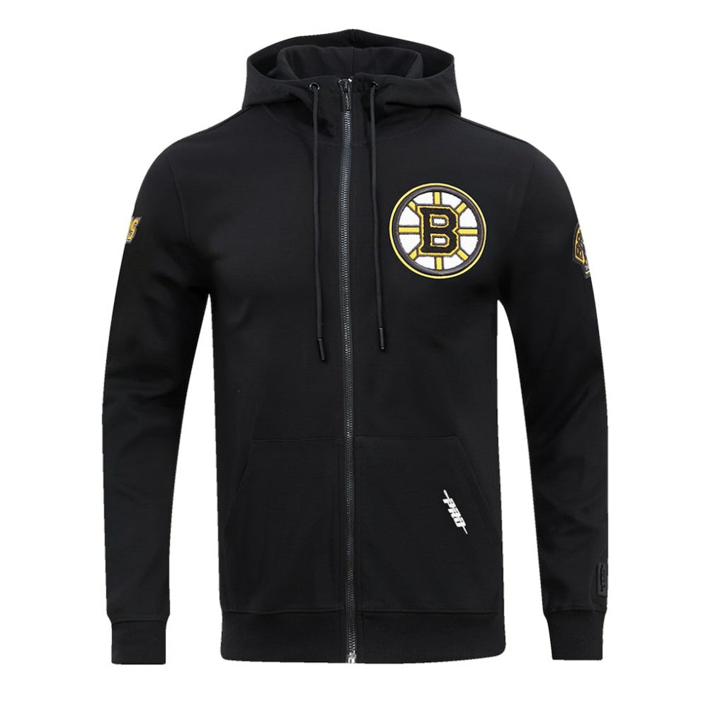 Boston Bruins Pro Standard Classic Chenille Full-Zip Hoodie Jacket - Black | US 200410601