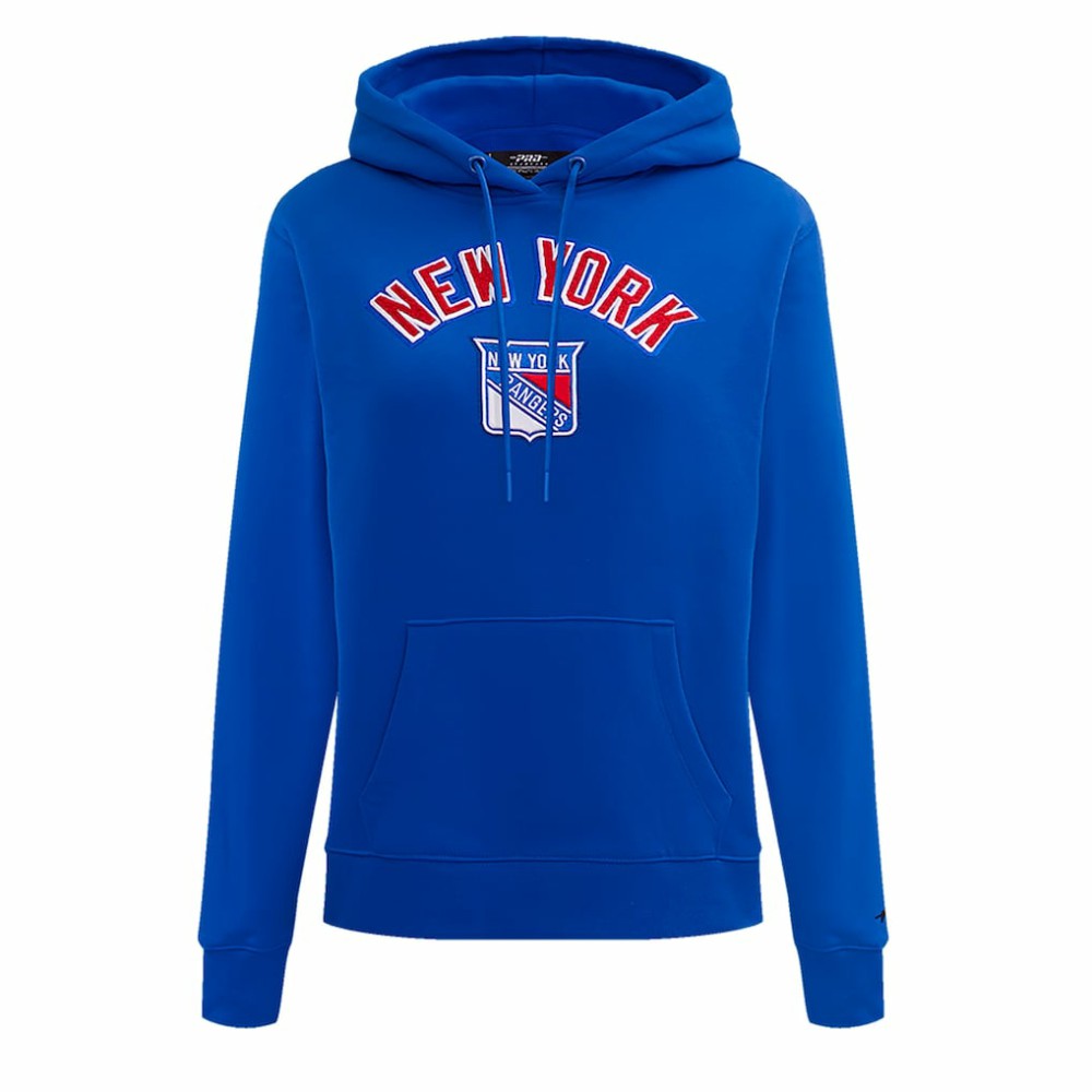 New York Rangers Pro Standard Women's Classic Chenille Pullover Hoodie - Blue | US 200410616