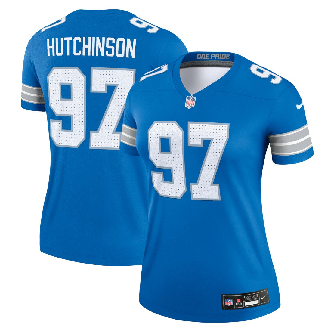 Aidan Hutchinson Detroit Lions Women's Legend Player Performance Top - Blue Tops