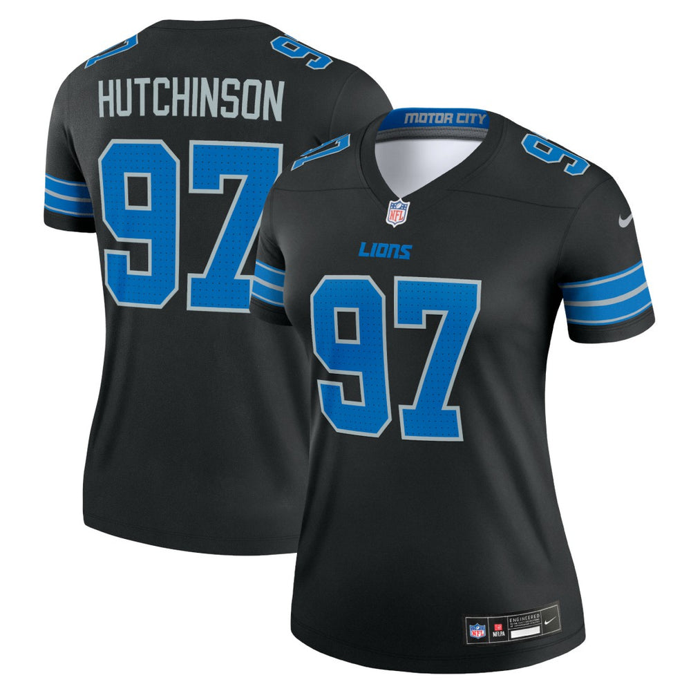Aidan Hutchinson Detroit Lions Women's Alternate Legend Player Performance Top - Black Tops