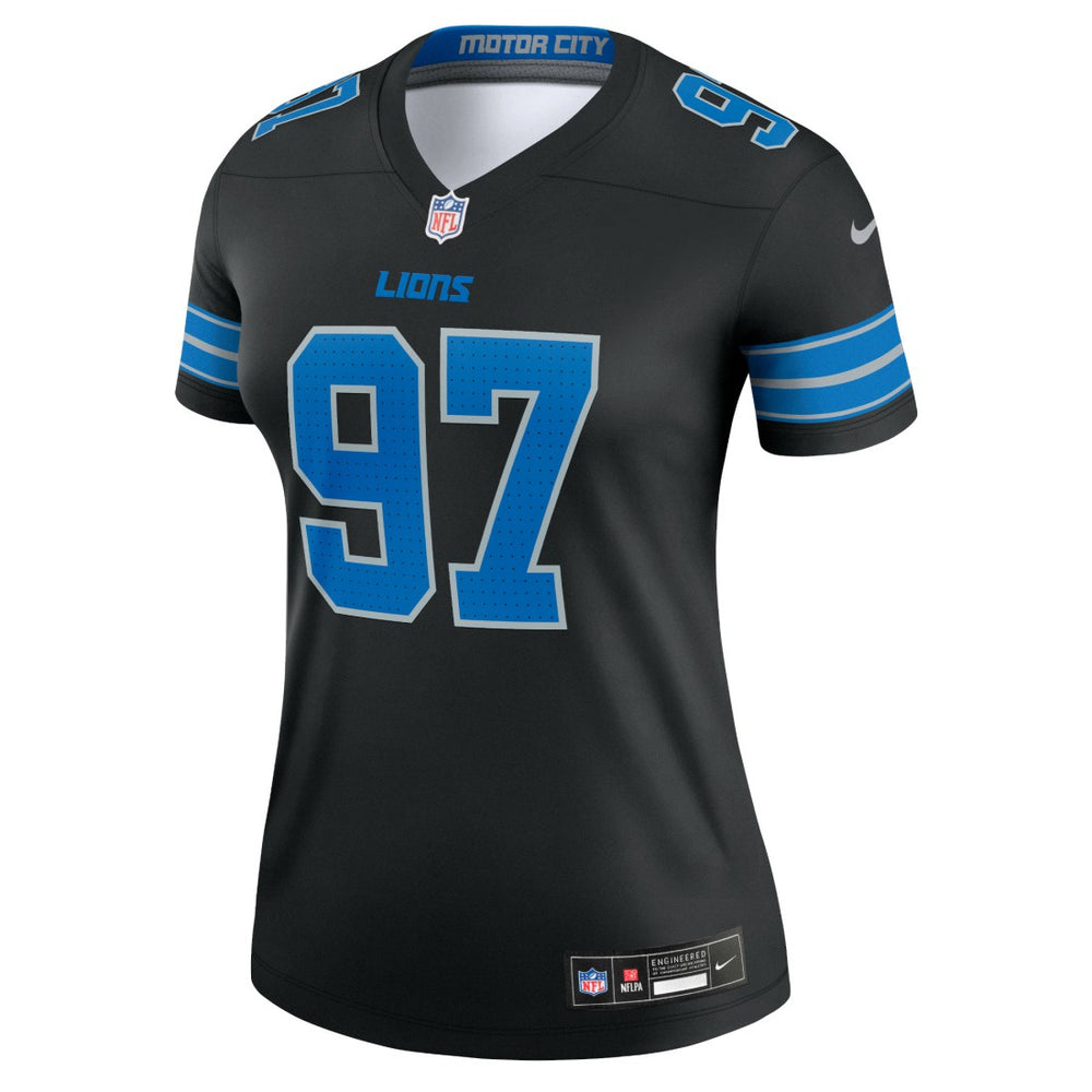 Aidan Hutchinson Detroit Lions Women's Alternate Legend Player Performance Top - Black Tops