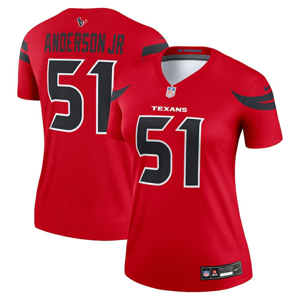 Will Anderson Jr. Houston Texans Women's Alternate Legend Player Performance Top - Red Tops