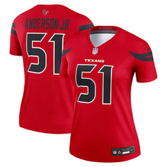 Will Anderson Jr. Houston Texans Women's Alternate Legend Player Performance Top - Red Tops