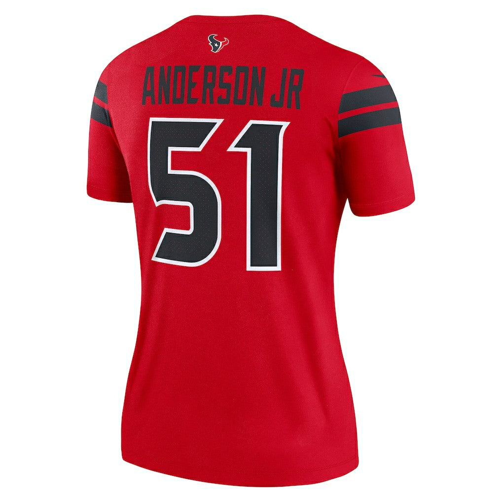 Will Anderson Jr. Houston Texans Women's Alternate Legend Player Performance Top - Red Tops