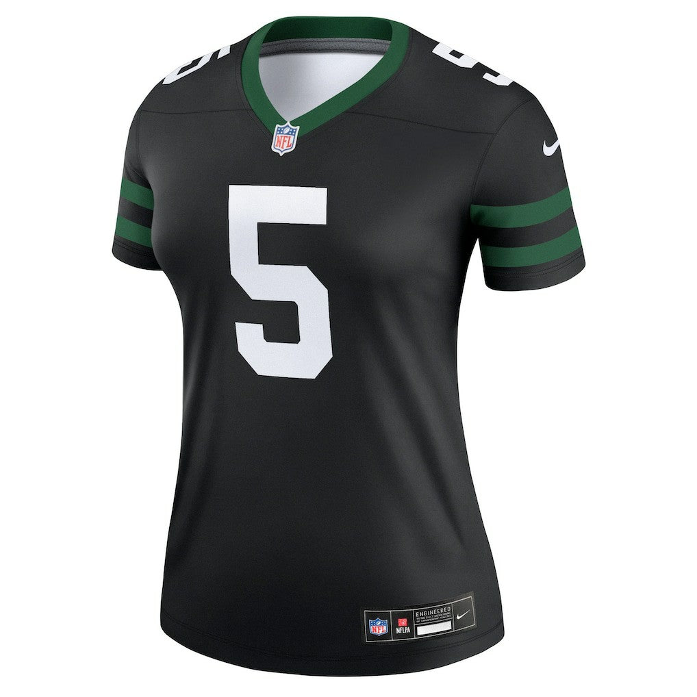Garrett Wilson New York Jets Women's Alternate Legend Player Performance Top - Legacy Black Tops