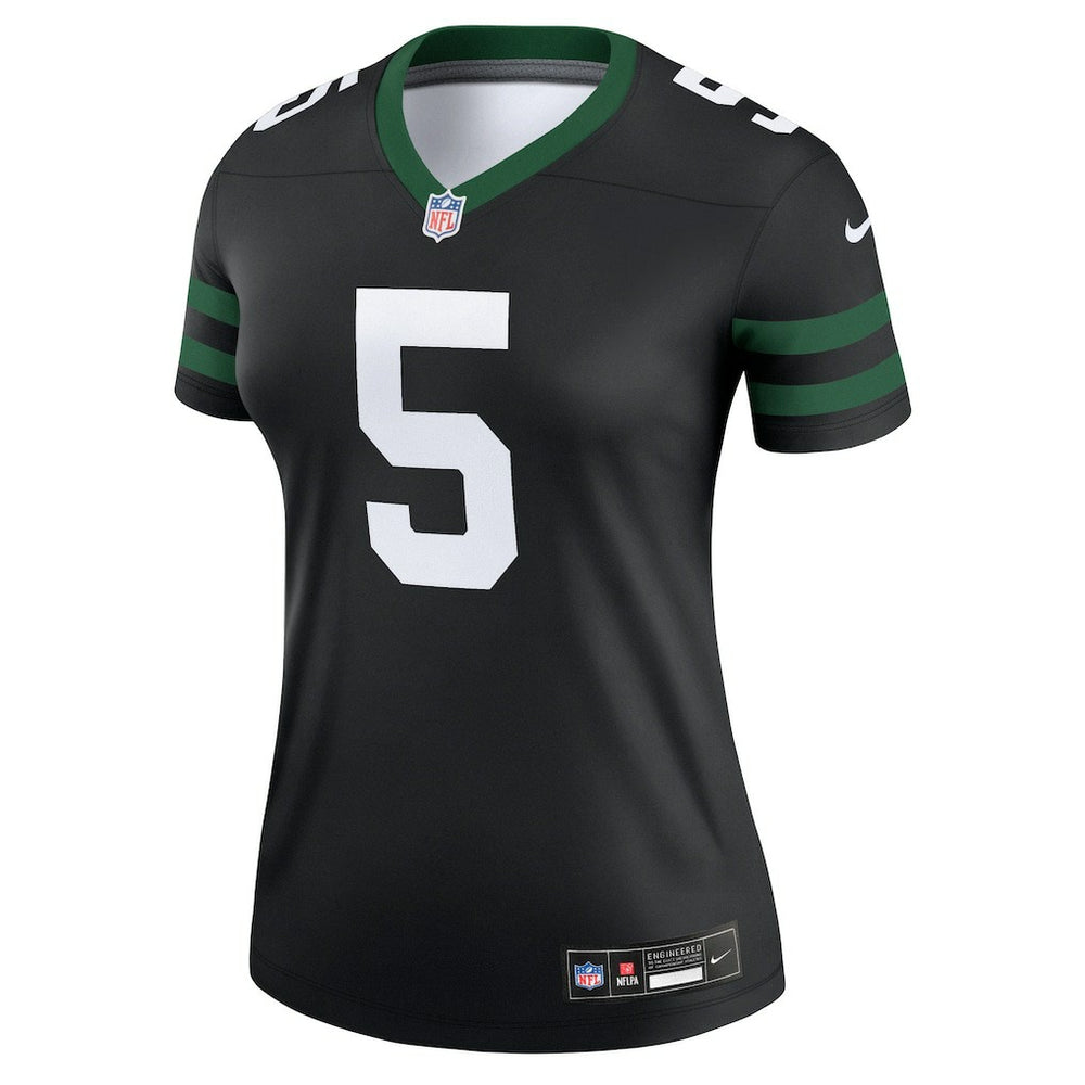 Garrett Wilson New York Jets Women's Alternate Legend Player Performance Top - Legacy Black Tops