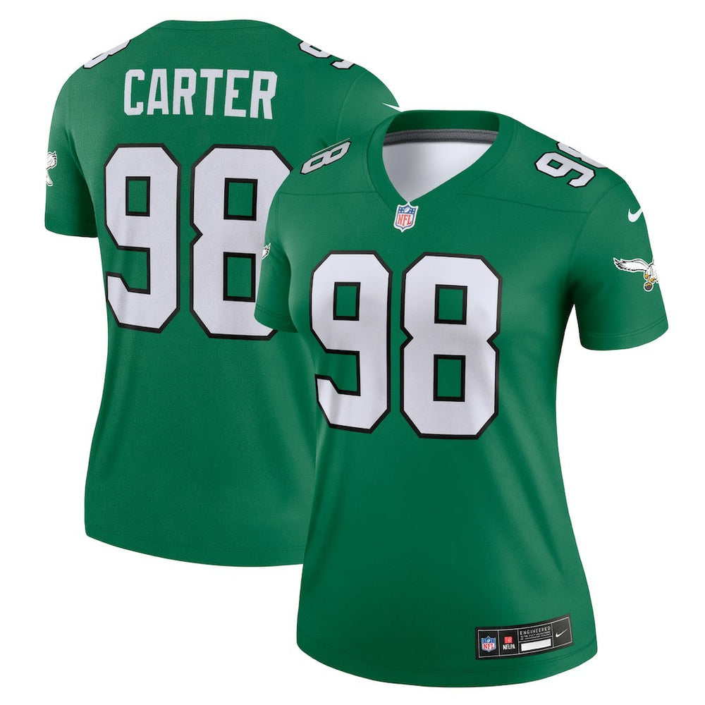 Jalen Carter Philadelphia Eagles Women's Alternate Legend Player Performance Top - Kelly Green Tops