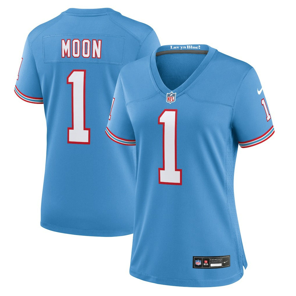 Warren Moon Tennessee Titans Women's Oilers Throwback Retired Player Game Jersey - Light Blue Jerseys