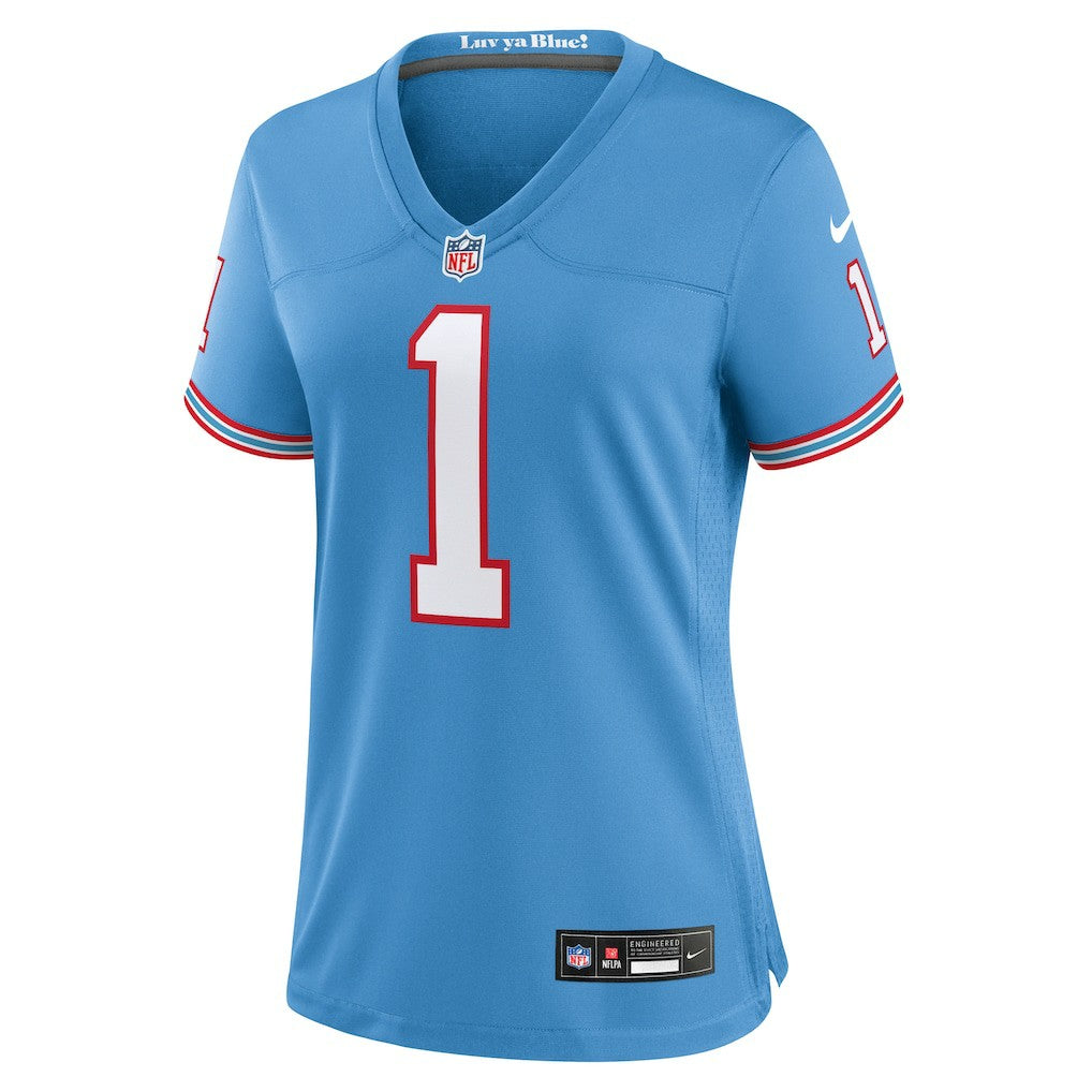 Warren Moon Tennessee Titans Women's Oilers Throwback Retired Player Game Jersey - Light Blue Jerseys