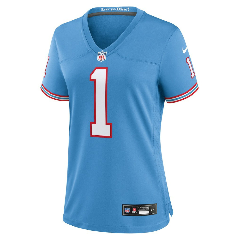 Warren Moon Tennessee Titans Women's Oilers Throwback Retired Player Game Jersey - Light Blue Jerseys