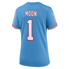 Warren Moon Tennessee Titans Women's Oilers Throwback Retired Player Game Jersey - Light Blue Jerseys