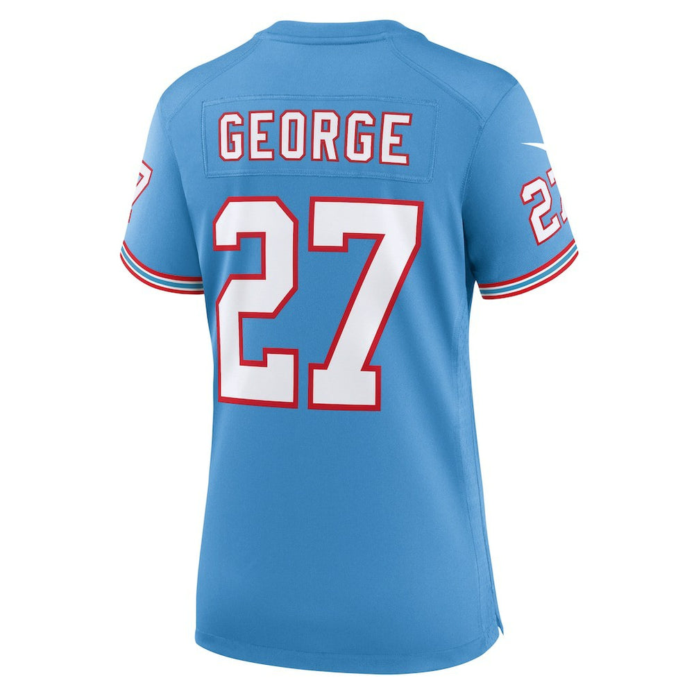Eddie George Tennessee Titans Women's Oilers Throwback Retired Player Game Jersey - Light Blue Jerseys