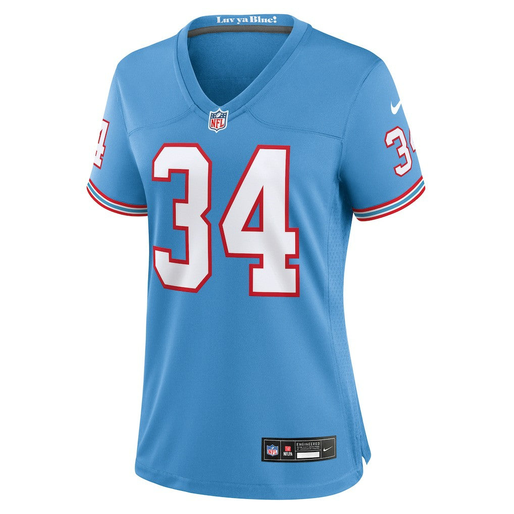 Earl Campbell Tennessee Titans Women's Oilers Throwback Retired Player Game Jersey - Light Blue Jerseys