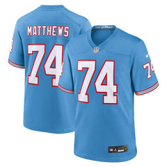 Bruce Matthews Tennessee Titans Retired Player Alternate Game Jersey - Light Blue Jerseys