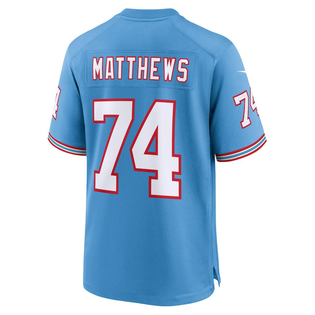 Bruce Matthews Tennessee Titans Retired Player Alternate Game Jersey - Light Blue Jerseys