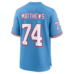 Bruce Matthews Tennessee Titans Retired Player Alternate Game Jersey - Light Blue Jerseys