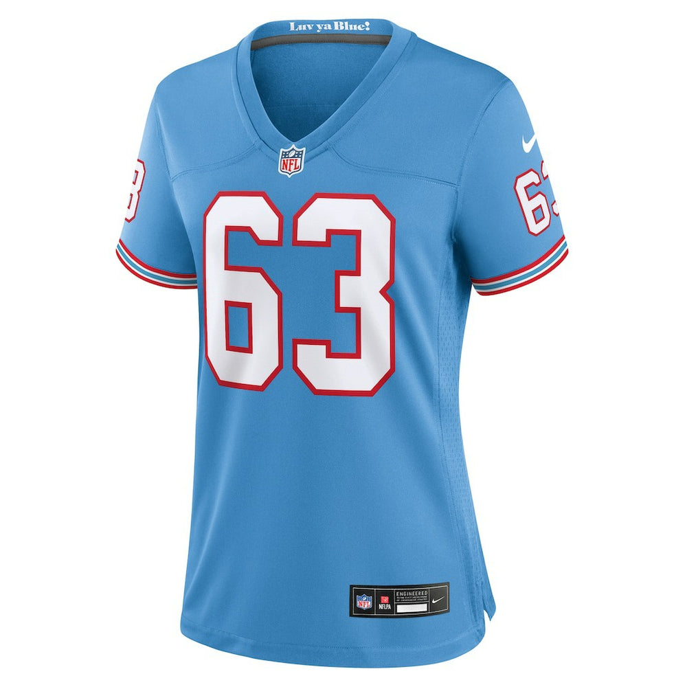 Mike Munchak Tennessee Titans Women's Oilers Throwback Retired Player Game Jersey - Light Blue Jerseys