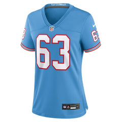 Mike Munchak Tennessee Titans Women's Oilers Throwback Retired Player Game Jersey - Light Blue Jerseys