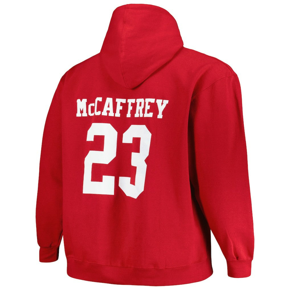 Christian McCaffrey San Francisco 49ers Big & Tall Fleece Name & Number Pullover Hoodie - Scarlet Hoodies