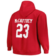 Christian McCaffrey San Francisco 49ers Big & Tall Fleece Name & Number Pullover Hoodie - Scarlet Hoodies
