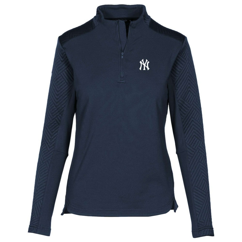 New York Yankees Levelwear Women's Daybreak Insignia 2.0 Quarter-Zip Pullover Top - Navy Pullover