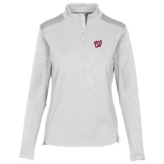 Washington Nationals Levelwear Women's Daybreak Insignia 2.0 Quarter-Zip Pullover Top - White Pullover