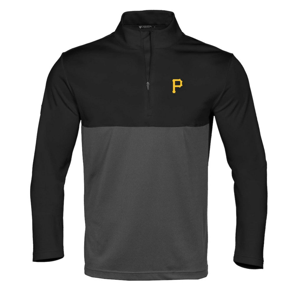 Pittsburgh Pirates Levelwear Pursue Insignia 2.0 Quarter-Zip Pullover Top - Black/Charcoal Pullover