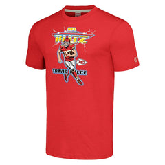 Travis Kelce Kansas City Chiefs Homage Unisex NFL Blitz Player Tri-Blend T-Shirt - Heathered Red T-shirts