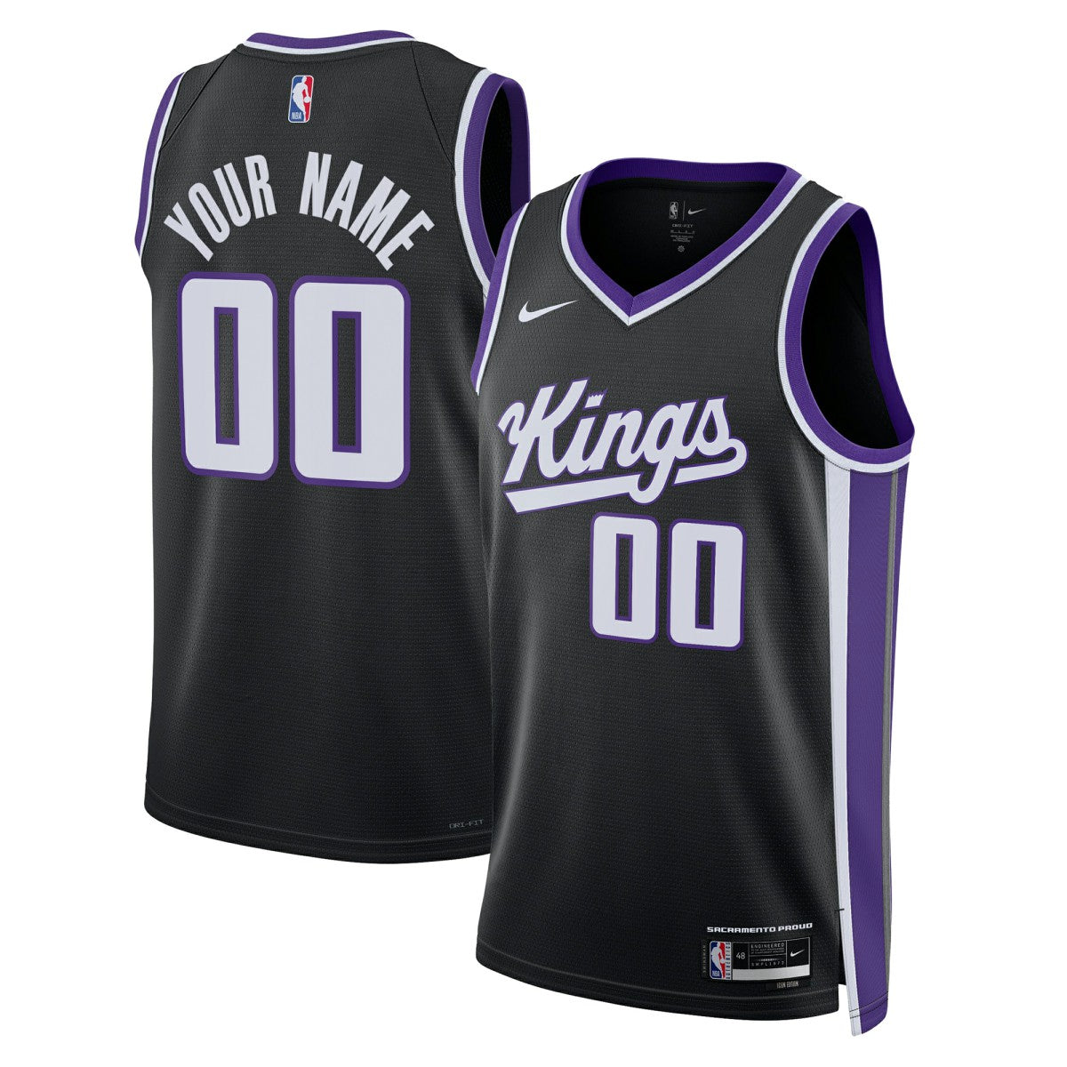 Sacramento Kings Unisex Swingman Custom Jersey Icon Edition Black - Nike