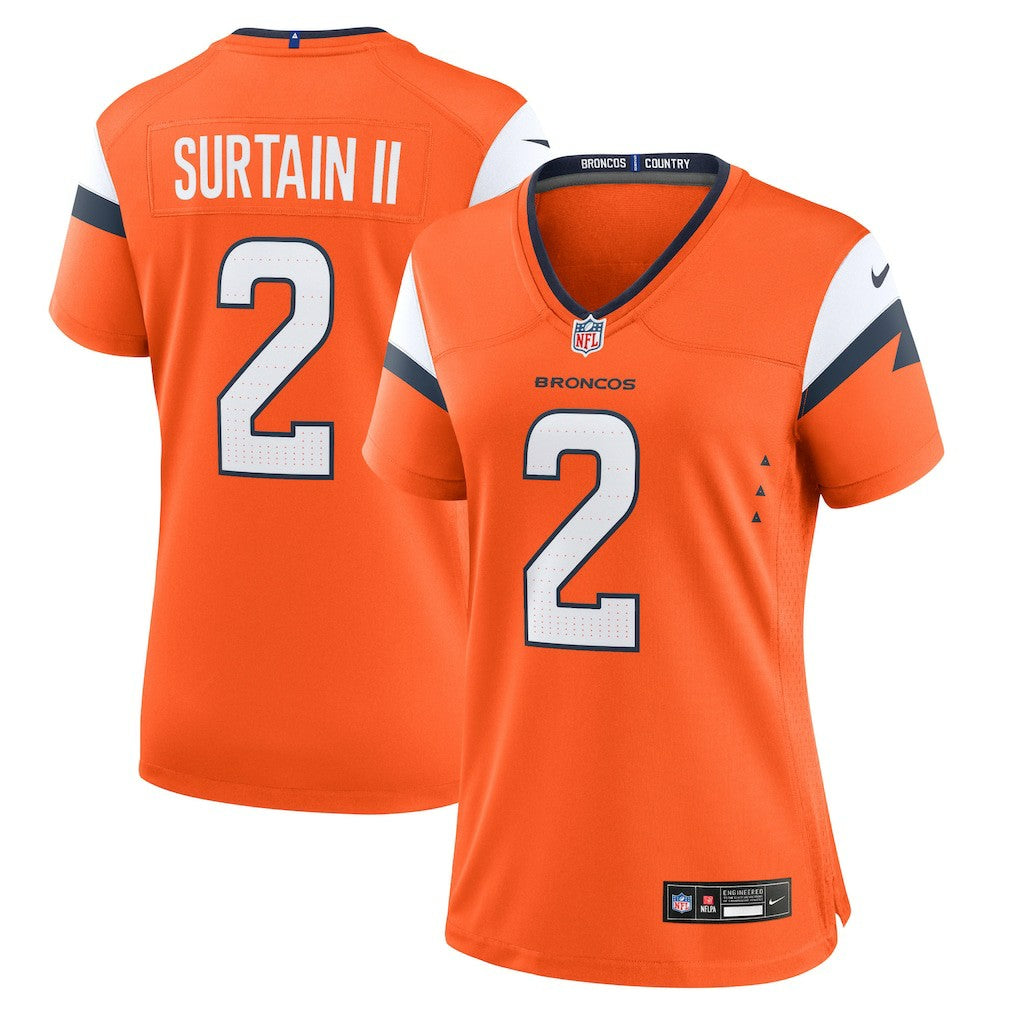 Patrick Surtain II Denver Broncos Women's Mile High Collection Game Jersey - Orange Jerseys