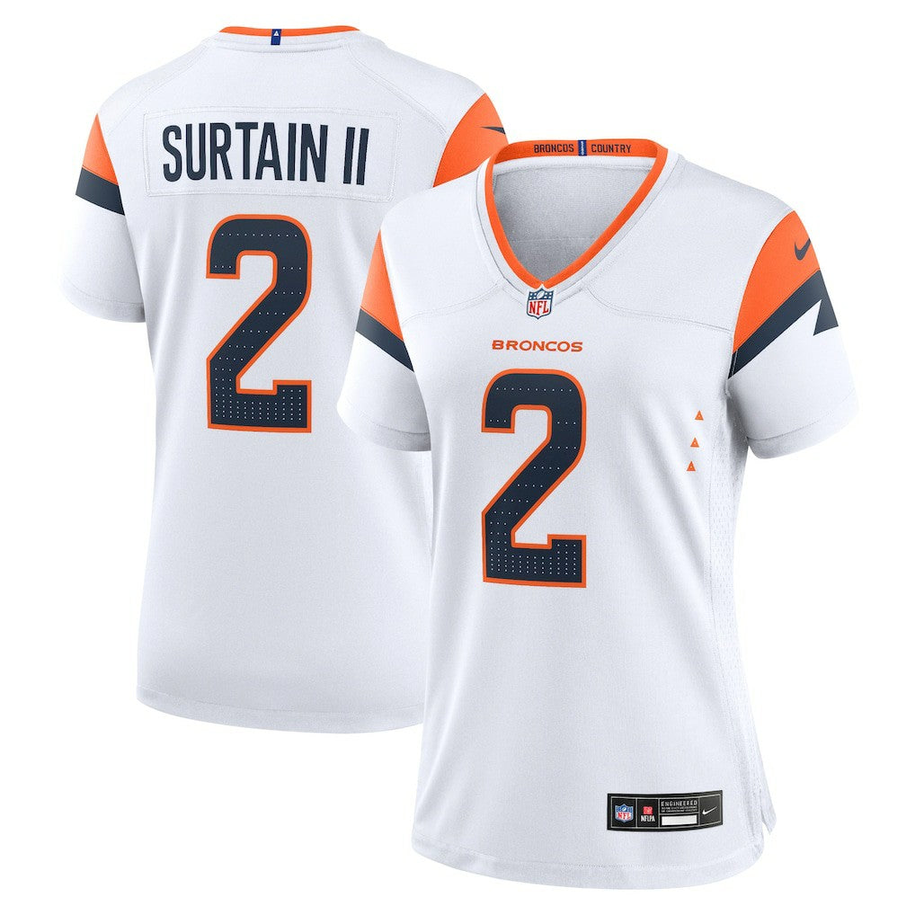 Patrick Surtain II Denver Broncos Women's Mile High Collection Game Jersey - White Jerseys