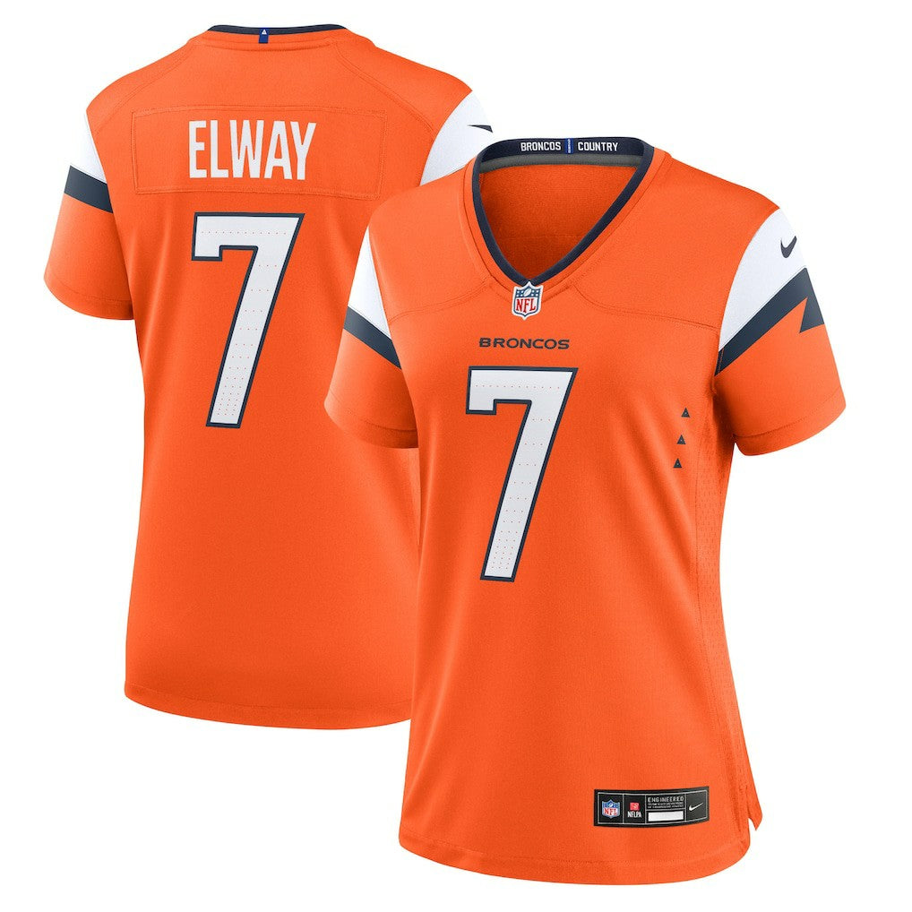 John Elway Denver Broncos Women's Mile High Collection Retired Player Game Jersey - Orange Jerseys