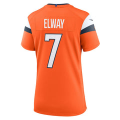 John Elway Denver Broncos Women's Mile High Collection Retired Player Game Jersey - Orange Jerseys