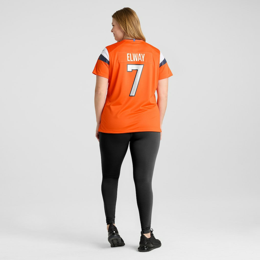 John Elway Denver Broncos Women's Mile High Collection Retired Player Game Jersey - Orange Jerseys