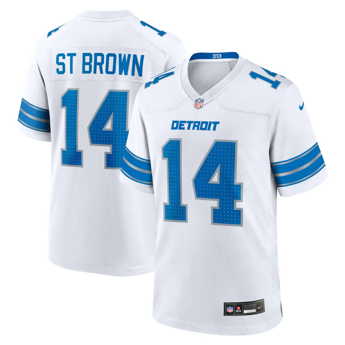 Amon-Ra St. Brown Detroit Lions Game Jersey - White Jerseys