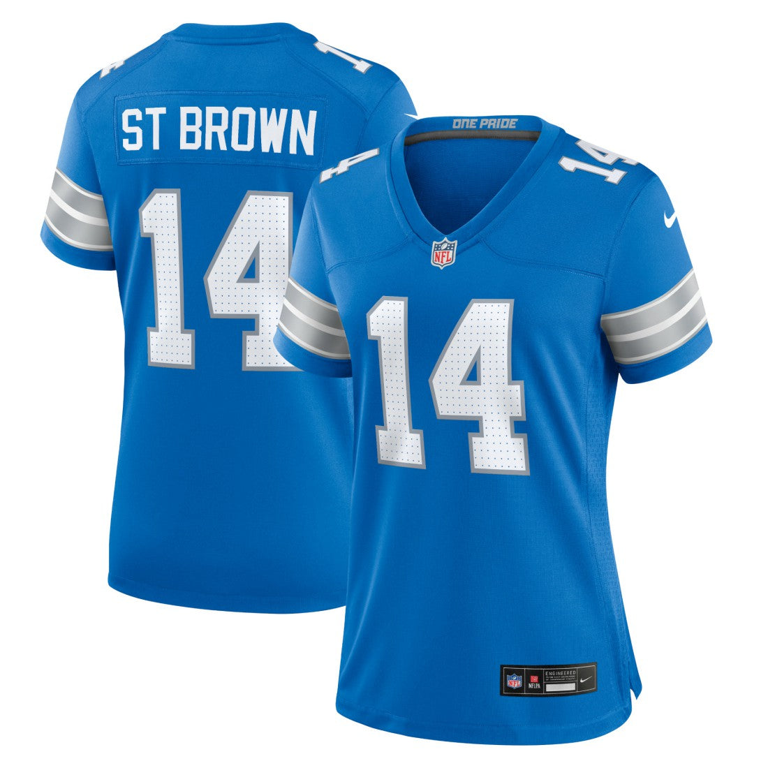 Amon-Ra St. Brown Detroit Lions Women's Team Game Jersey - Blue Jerseys