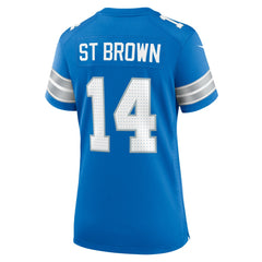Amon-Ra St. Brown Detroit Lions Women's Team Game Jersey - Blue Jerseys
