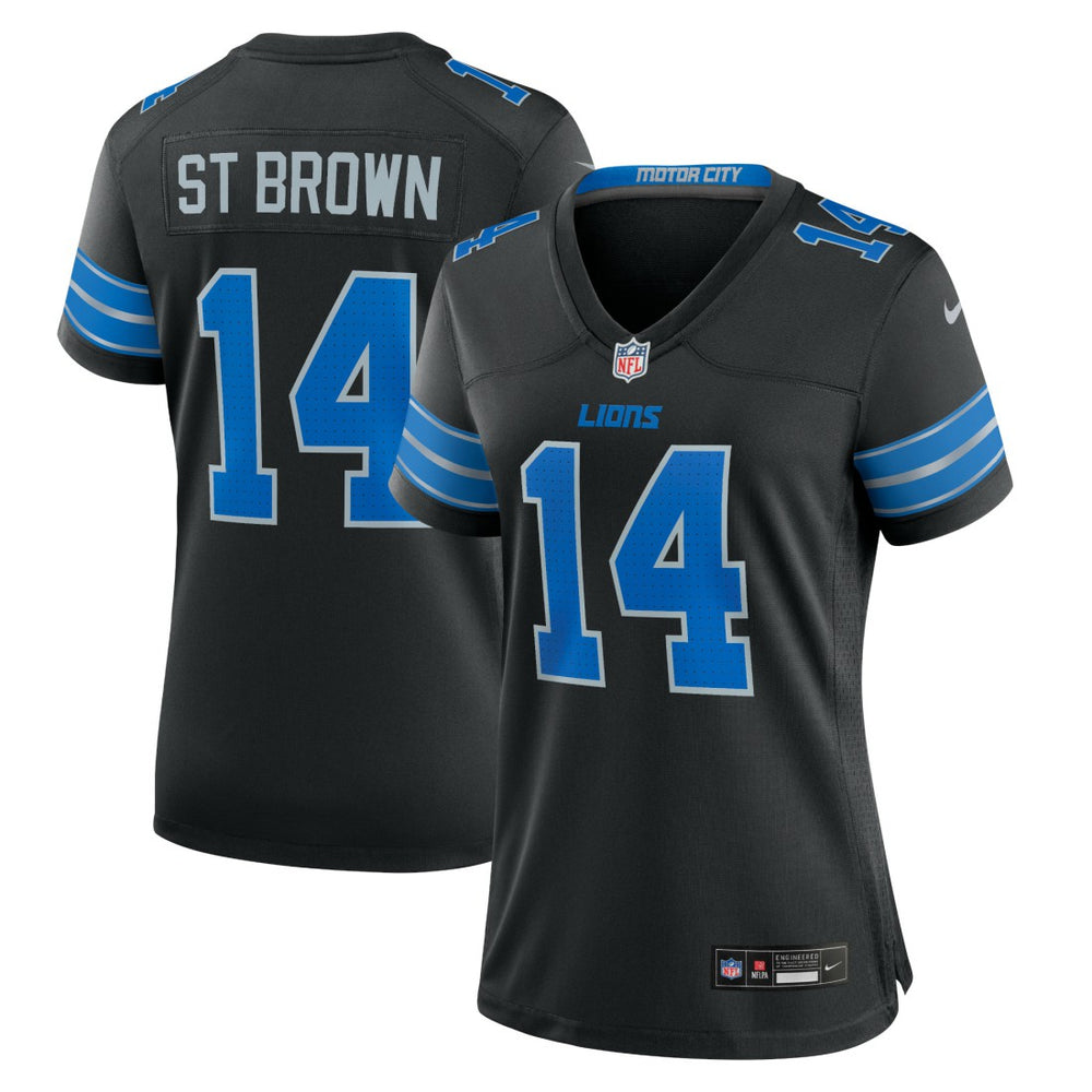 Amon-Ra St. Brown Detroit Lions Women's 2nd Alternate Game Jersey - Black Jerseys