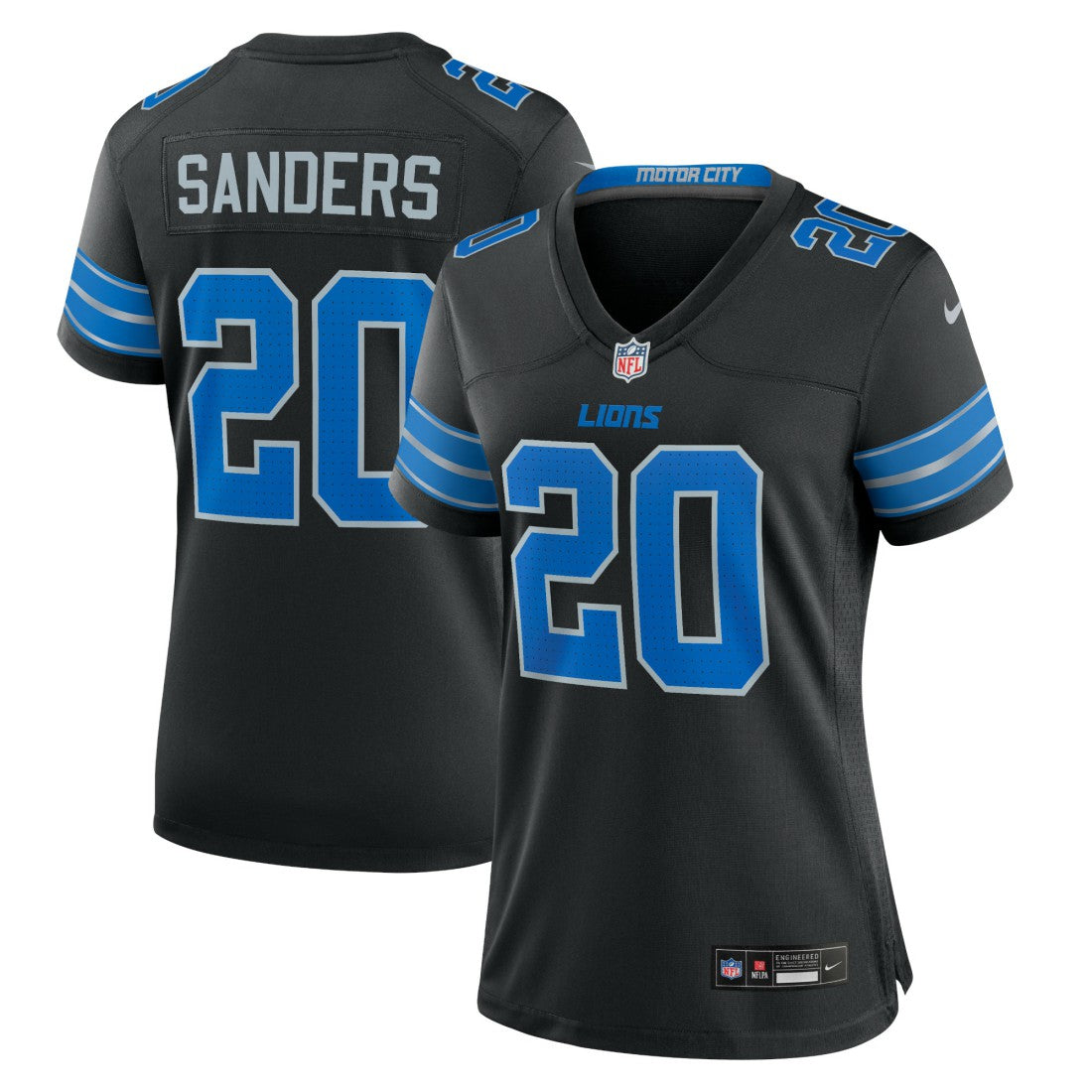 Barry Sanders Detroit Lions Women's 2nd Alternate Retired Player Game Jersey - Black Jerseys