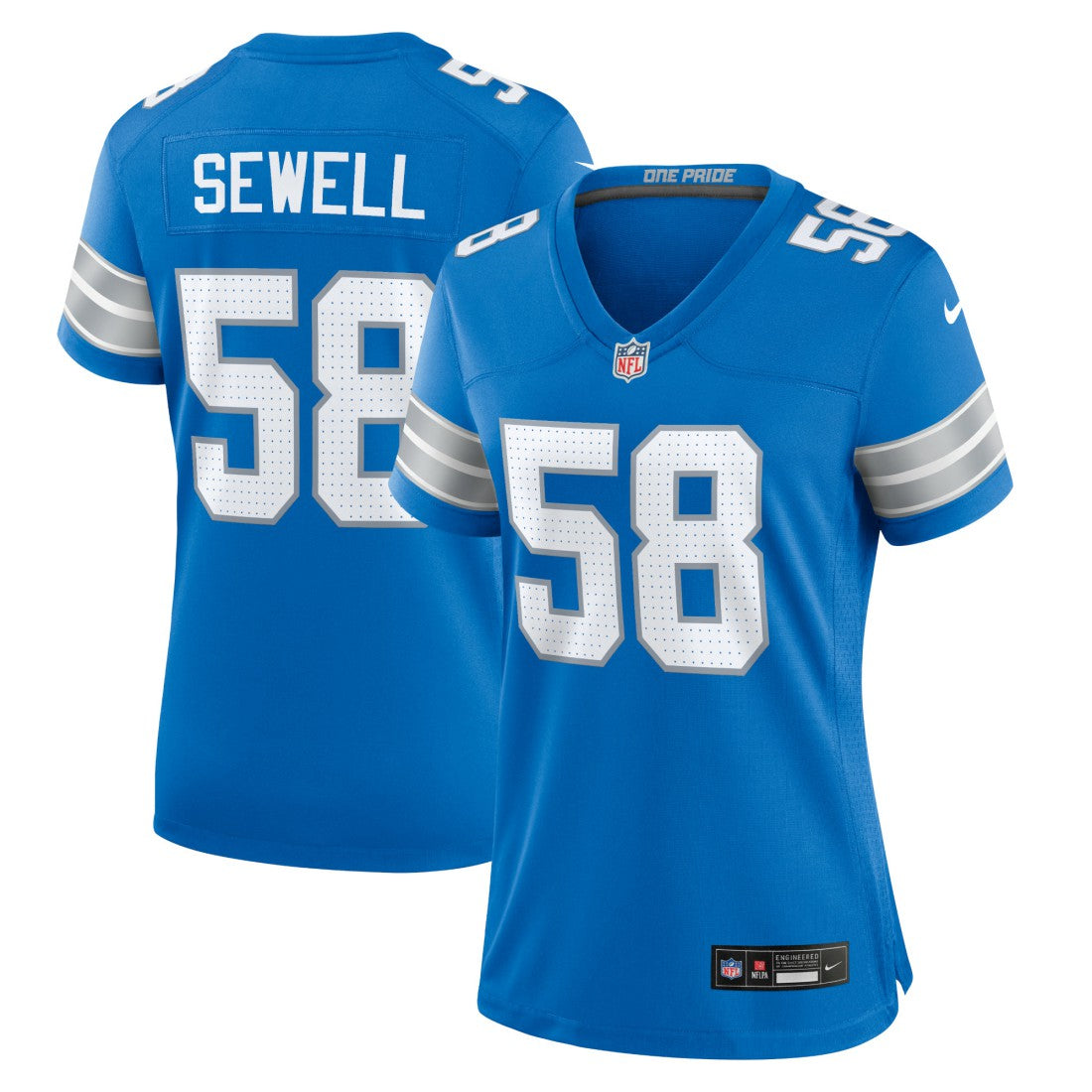 Penei Sewell Detroit Lions Women's Game Jersey - Blue Jerseys