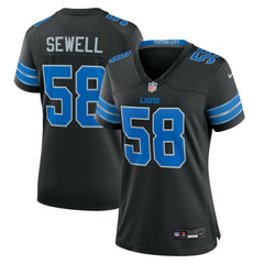 Penei Sewell Detroit Lions Women's 2nd Alternate Game Jersey - Black Jerseys
