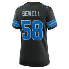 Penei Sewell Detroit Lions Women's 2nd Alternate Game Jersey - Black Jerseys