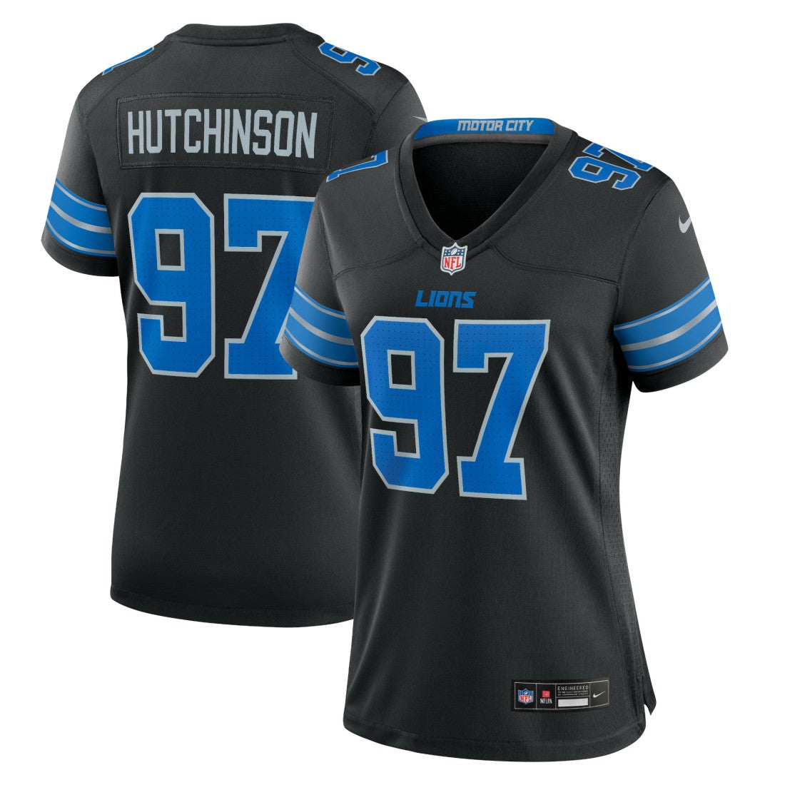 Aidan Hutchinson Detroit Lions Women's 2nd Alternate Game Jersey - Black Jerseys