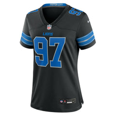 Aidan Hutchinson Detroit Lions Women's 2nd Alternate Game Jersey - Black Jerseys